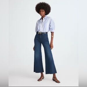 NWT Madewell Dark Blue High-Rise Wide-Leg Jeans. Size 25P